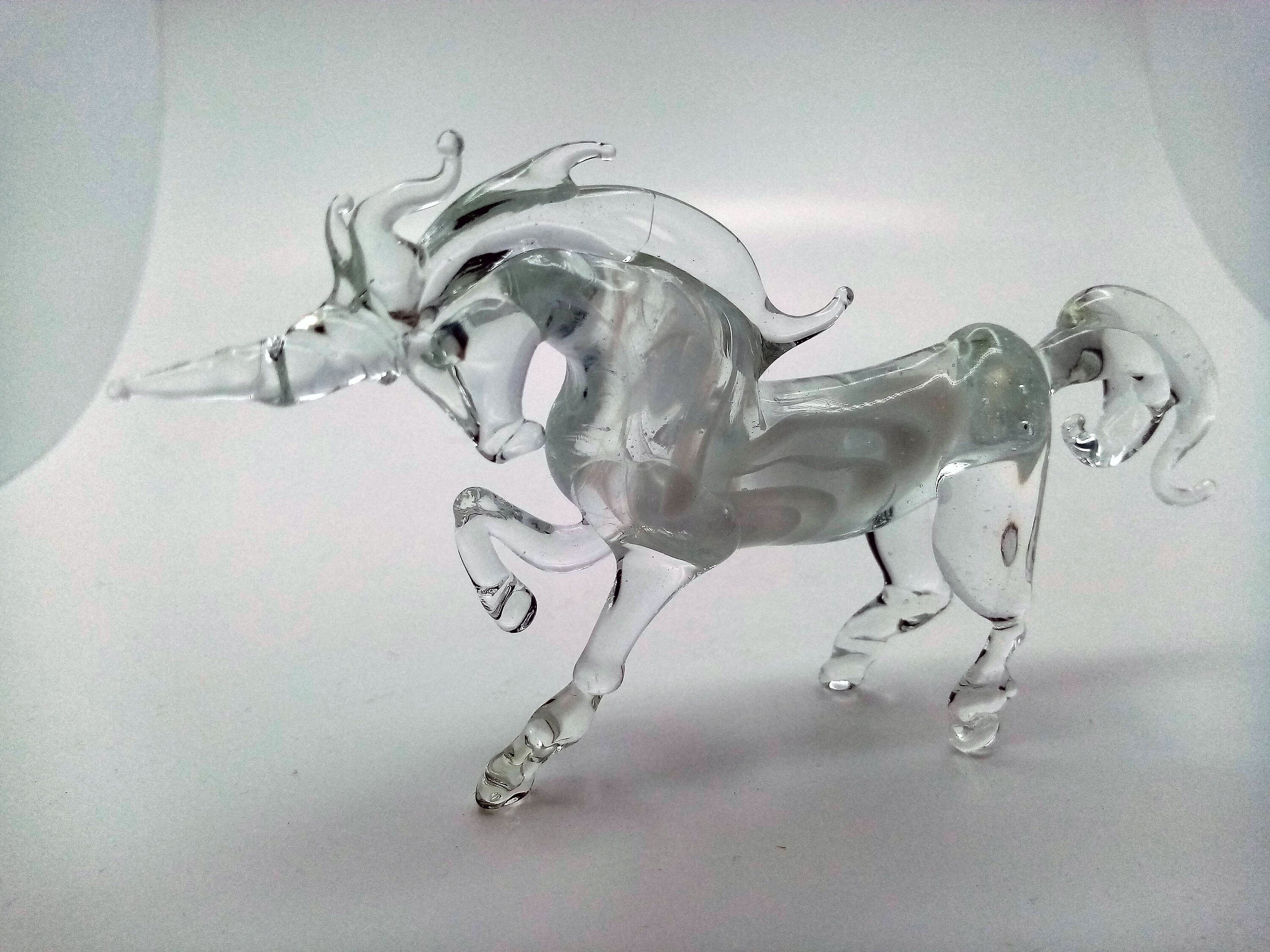 Glass unicorn figurine / Unicorn collection / Glass unicorn Etsy