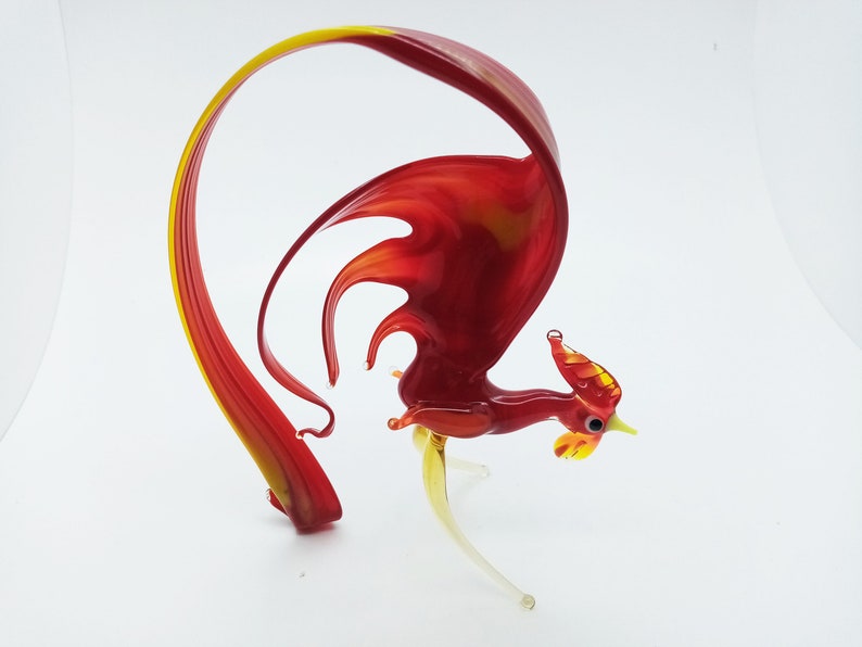 Glass rooster figurine  Cock collection  Glass rooster statue  Glass animal figurine  Miniature rooster