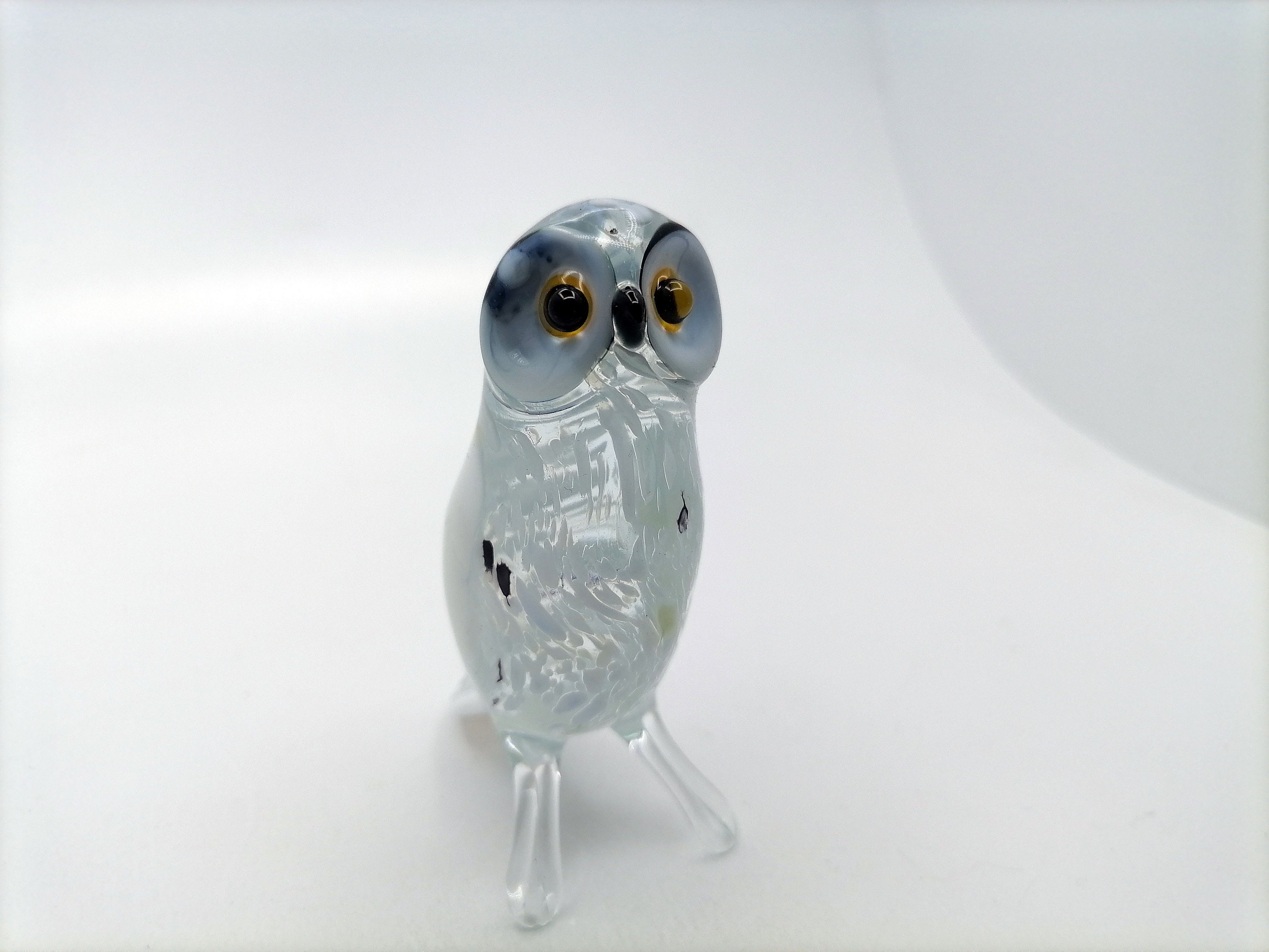 Glass owl figurine / Owl collection / Glass owl statue / Glass Etsy