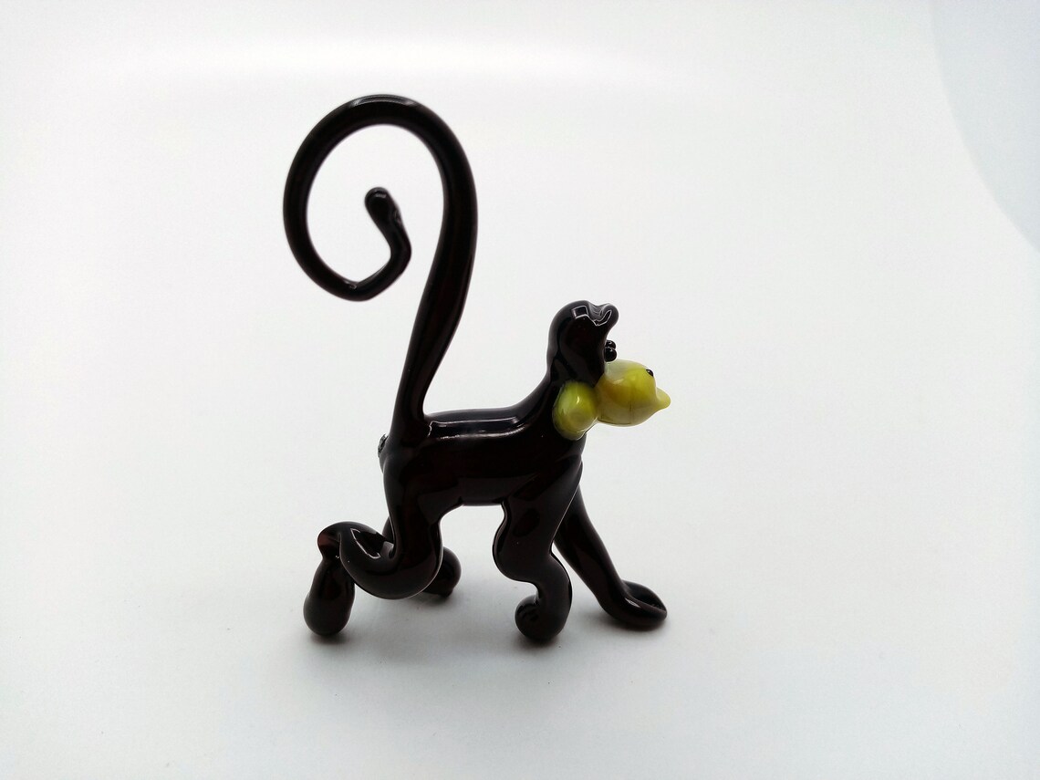 Glass Monkey Figurine / Monkey Collection / Glass Monkey Etsy