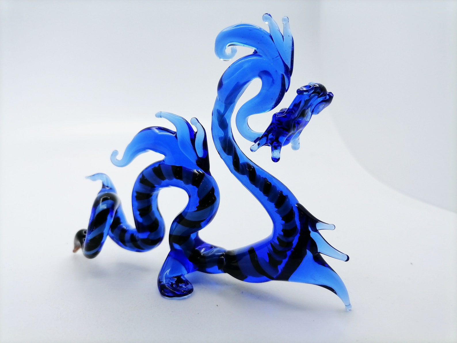 Glass dragon figurine / Dragon collection / Glass dragon Etsy