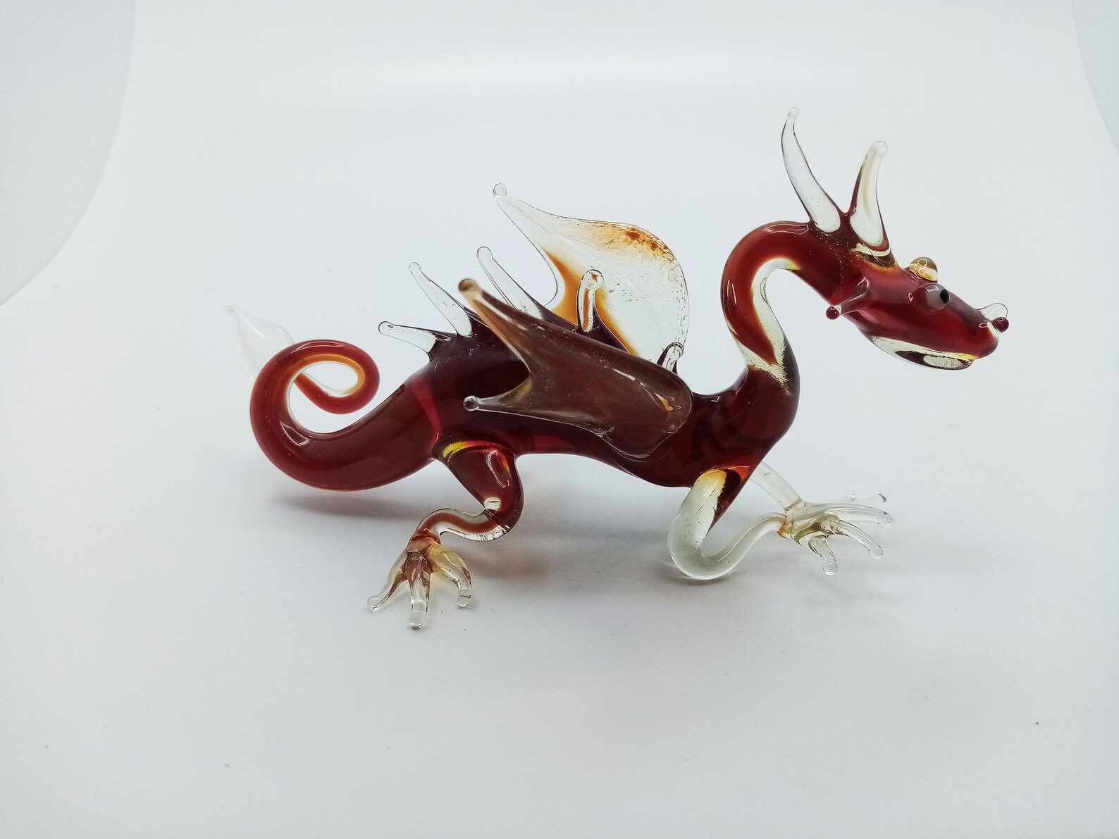 Glass dragon figurine / Dragon collection / Glass dragon Etsy