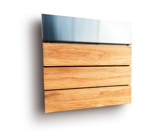 Modern design mailbox made of stainless steel and wood