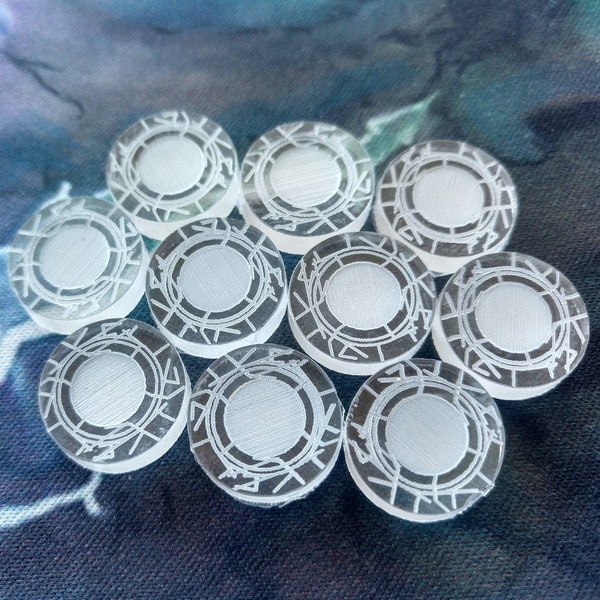 10 power counters in acrylic (different colours)