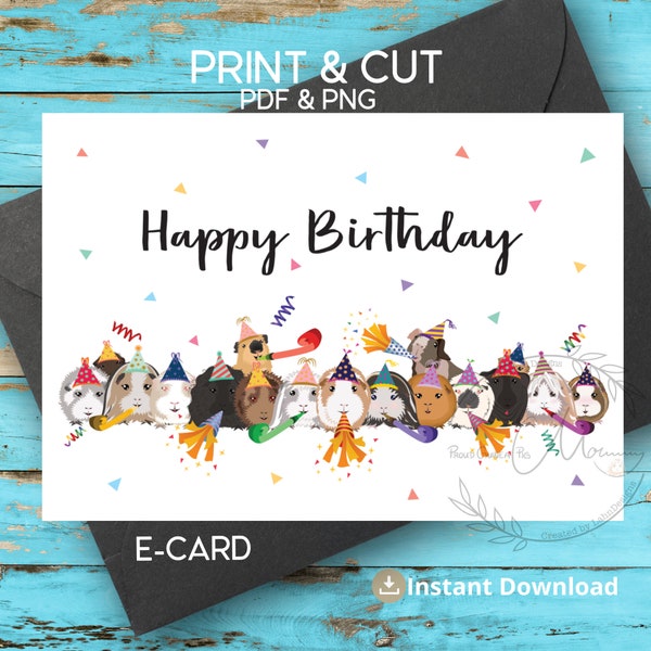 Guinea Pig Birthday Card Printable / ECard