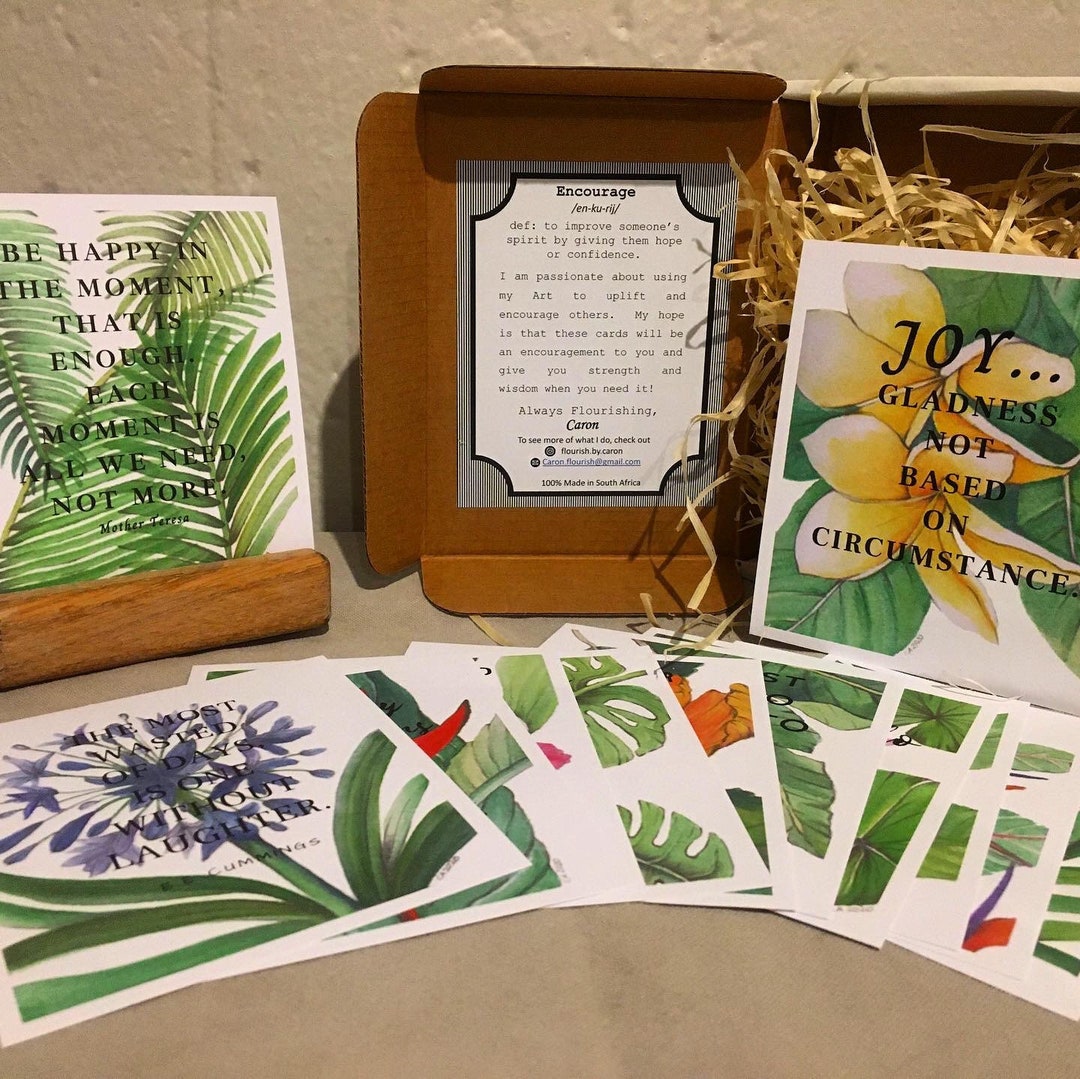 Tropical Vibes Encouragement Quote Card Gift Sets Etsy UK