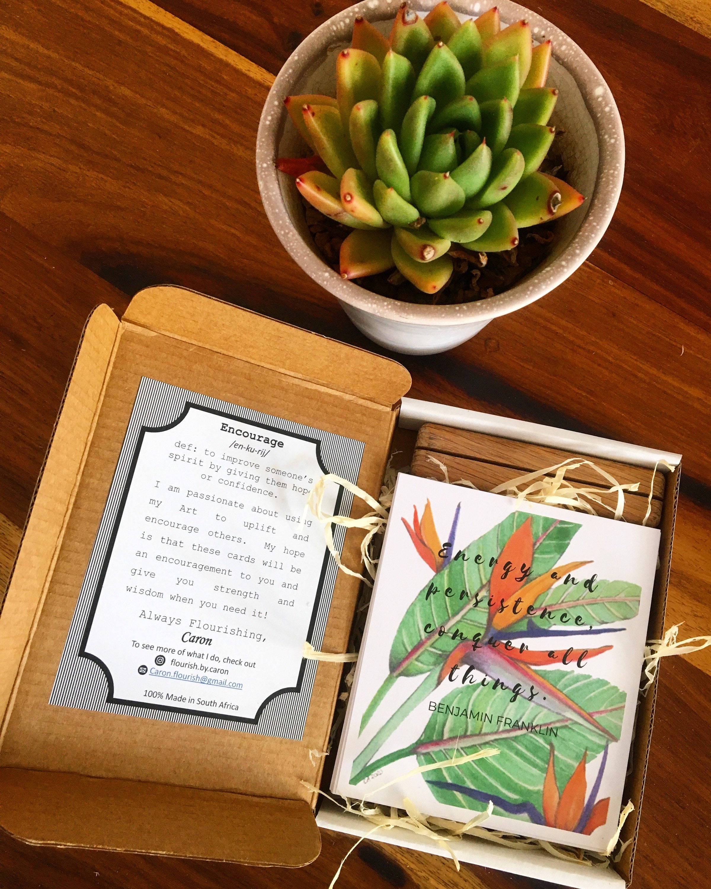 Tropical Vibes Encouragement Quote Card Gift Sets Etsy UK