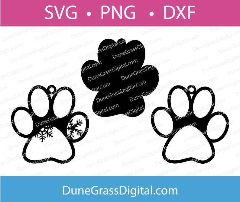 Paw Print Ornament SVG, Christmas Ornament, Dog, Cat, Pet Memorial