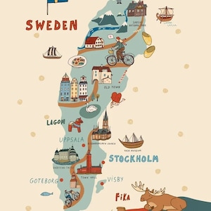 Schweden | Poster | Wandkunst | Wohnkultur |