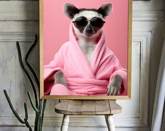 Lemur in the spa Poster