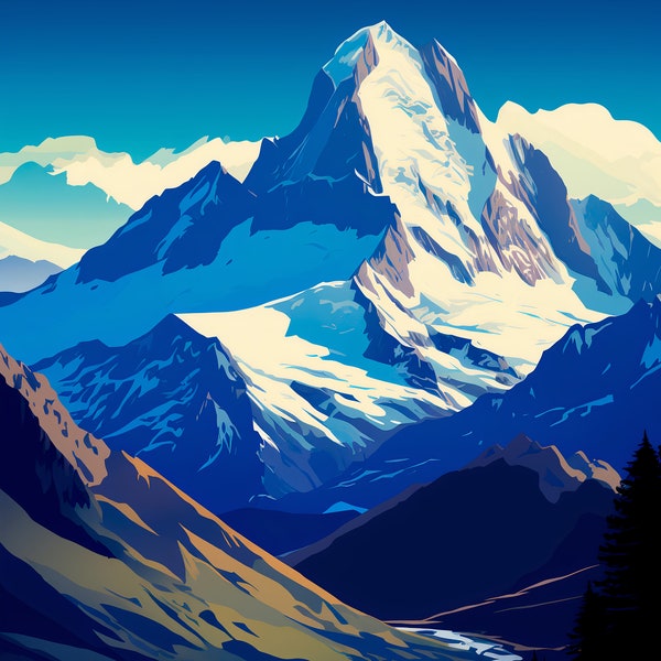 Schweiz, Piz Bernina | Poster | Wandkunst | Wohnkultur |