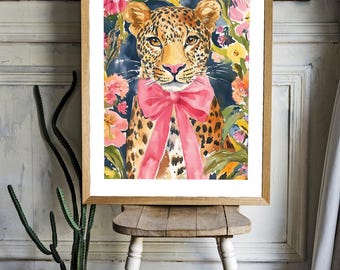 Colorful Leopard Portrait Poster