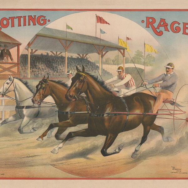 Courses de trot | Affiche | Art mural | Décoration d'intérieur |