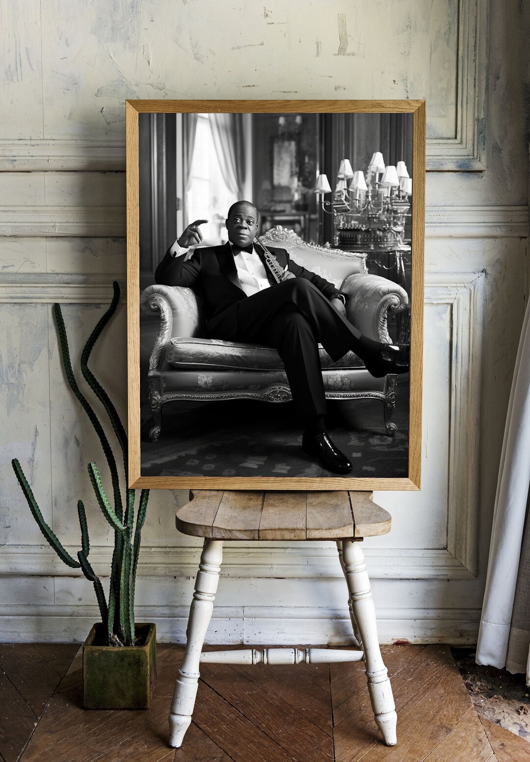 Retro Louis Armstrong With a Book | Poster | Wall Art | Home Decor ...