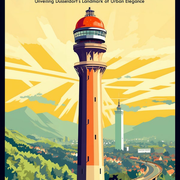 Deutschland, Rheinturm Fernsehturm | Poster | Wandkunst | Wohnkultur |