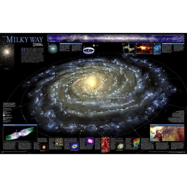 Milky Way Galaxy Map | Poster | Wall Art | Home Decor |