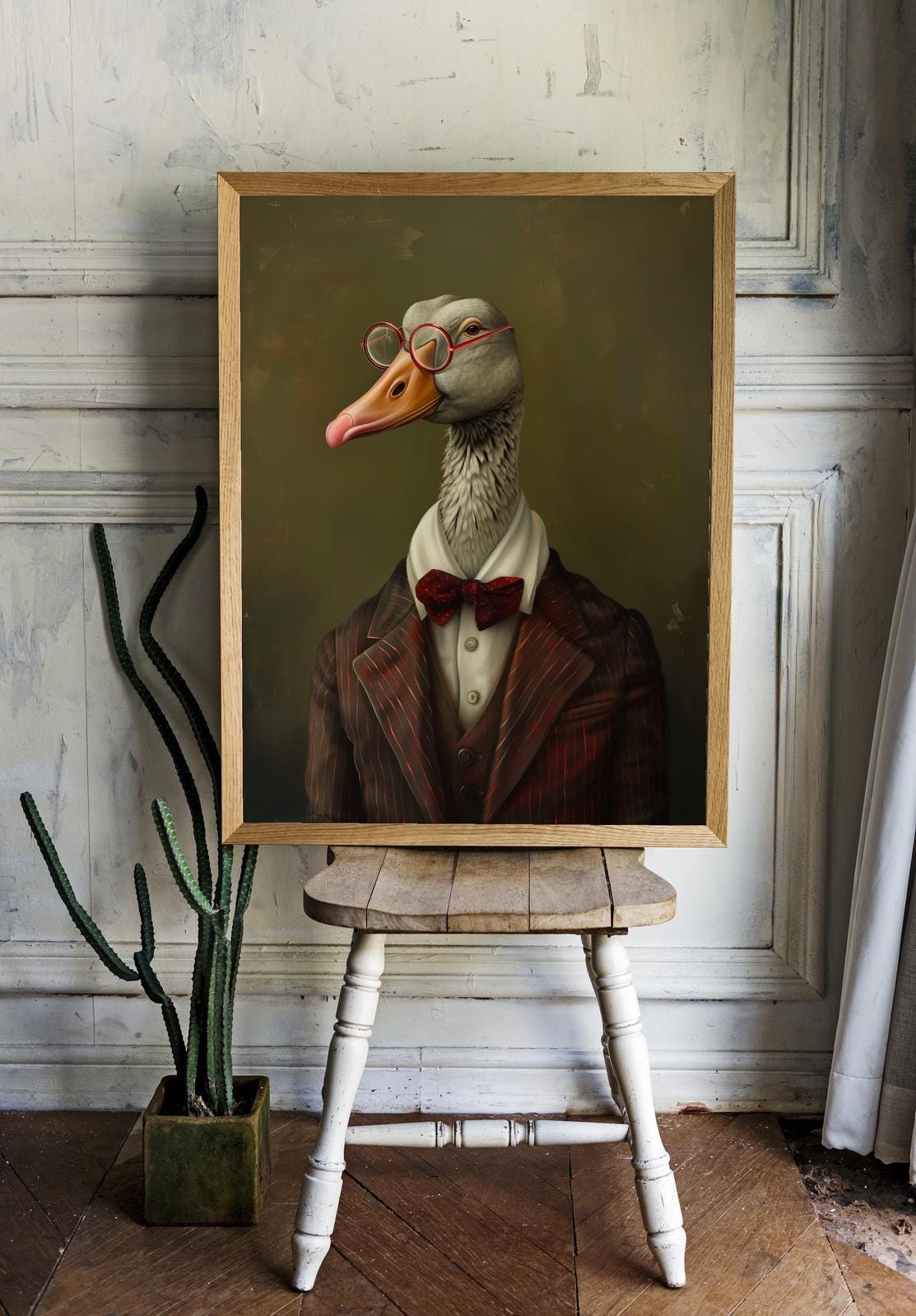 A goose in a suit and glasses Poster