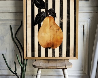 Vintage Pear Illustration Poster