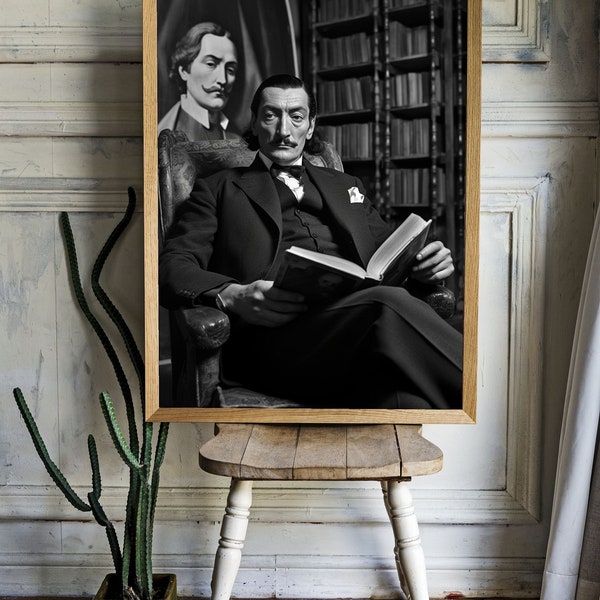 Salvador Dali avec un livre