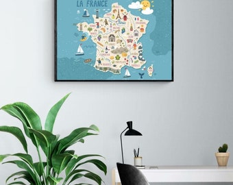 150*150cm The France Political Map In French Wall Poster and print  Non-woven Canvas Painting Classroom Supplies Home Decor