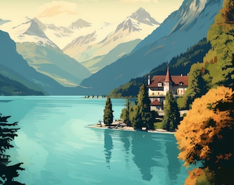 Switzerland, Lake Brienz | Poster | Wall Art | Home Decor |
