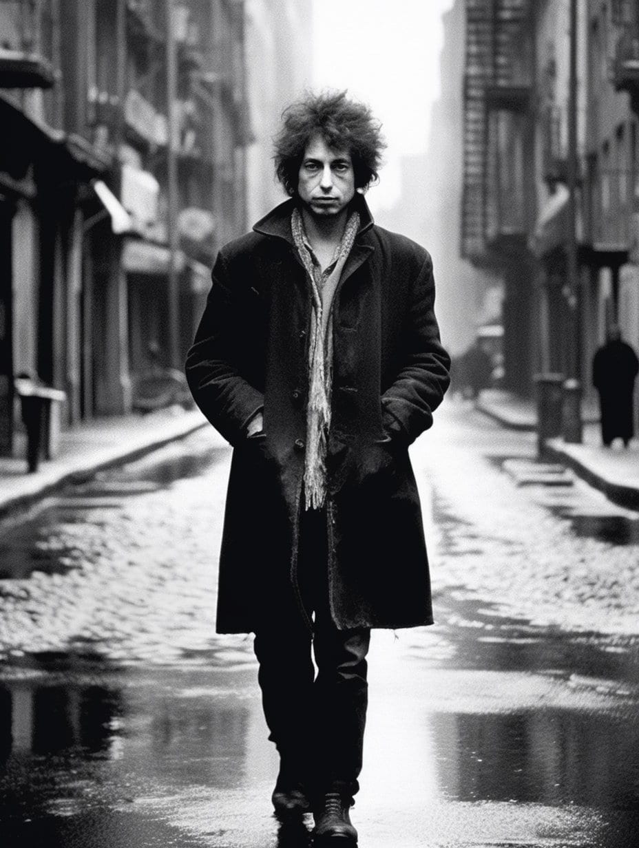 Bob Dylan Walks Down the Street | Poster | Wall Art | Home Decor