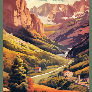 España, Ordesa y Monte Perdido / Póster / Arte mural / Decoración del hogar /