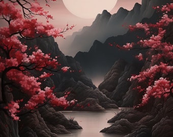 Scarlet Japan Nature | Poster | Wall Art | Home Decor |