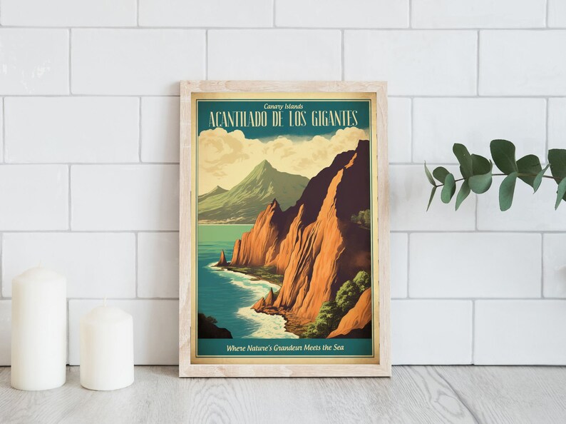 Spain, Acantilado De Los Gigantes Poster Wall Art Home Decor image 5