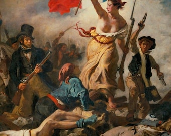 民衆を導く自由の女神のポスター：ウジェーヌ・ドラクロワのフランス