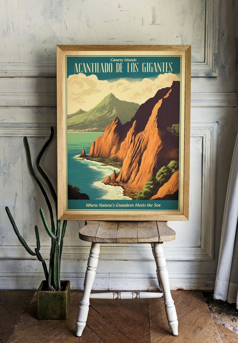 Spain, Acantilado De Los Gigantes Poster Wall Art Home Decor image 2