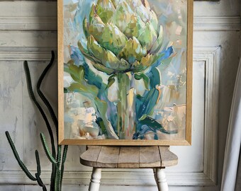 Artichoke in the style of impressionism Poster