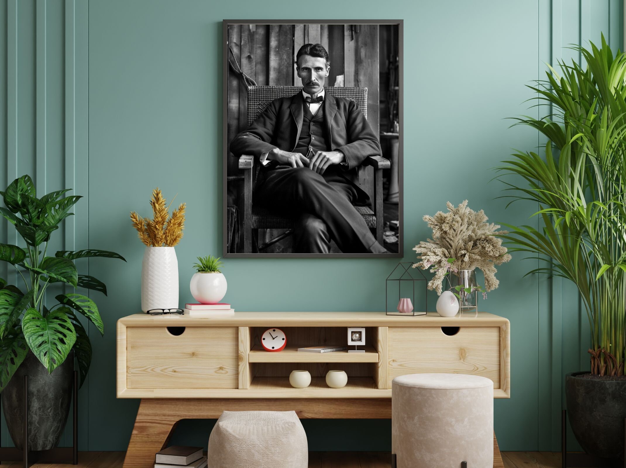 椅子に座るニコラ・テスラ | ポスター | ウォールアート | ホーム