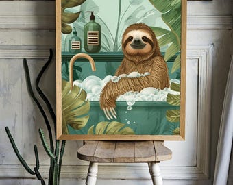 A sloth in a bubble bath Poster