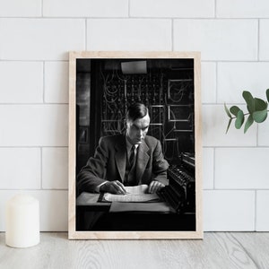 Alan Turing is Busy With Work | Poster | Wall Art | Home Decor | - Etsy