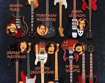 Guitar Legends Chart | Poster | Wall Art | Home Decor |