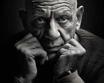 Pablo Picasso with a book | Poster | Wall Art | Home Decor |