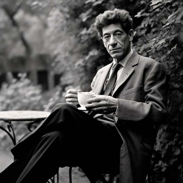 Alberto Giacometti boit du thé | affiche | Art mural | Décoration d'intérieur |