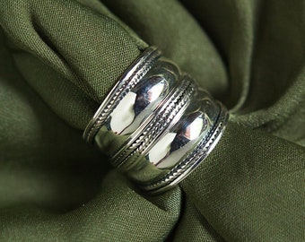 Dome Bohemian and Ethnic Ring in 925 Silver