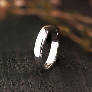 Bague en Argent pour Homme ou Femme, Alliance en Argent 925, Alliance Striée, Anneau Épais pour Homme image 1