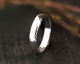 Bague en Argent pour Homme ou Femme, Alliance en Argent 925, Alliance Striée, Anneau Épais pour Homme