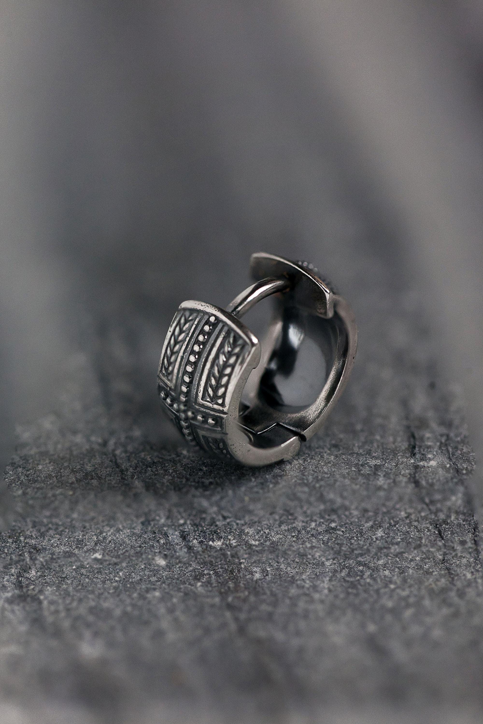 Orecchino Creola Cerchio Da Uomo In Argento Sterling 925, Stile - Foto 3