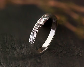 Silver Ring for Men or Women, 925 Silver Wedding Band, Ribbed Wedding Band, Wedding Ring, Engraved Thin Wedding Band, Stacking Rings