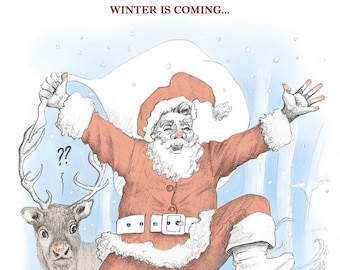 Christmas postcard, Christmas postcard pack, Christmas card, Christmas greeting card, Christmas postcard set, Santa Claus, Christmas elf