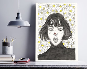 Ladybug illustration, pencil drawing, decorative sheet, Ladybug, black and white drawing, decorative sheets, black and white