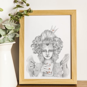 Fan art Alicji w Krainie Czarów, Królowej Kier, fan art prints, wydruki z bajek, fan art illustration Disneya, Lewis Carroll