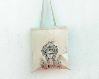 Printed fabric tote bag, Christmas tote bag, canvas shopping bag, canvas book bag, unisex tote bag, men's bag, Alice in Wonderland