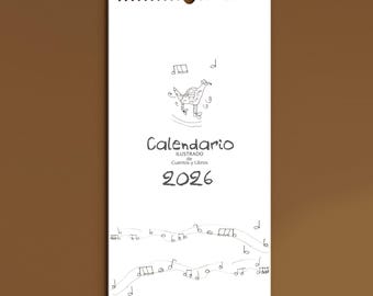 2026 wall calendar, illustrated calendar, story calendar, hanging calendar, decorative calendar, customizable calendar