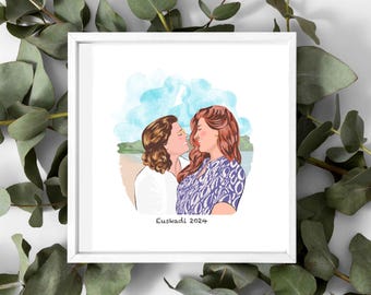 Simple custom portrait, custom digital drawing, simple portrait illustration, custom portrait, custom minimalist art