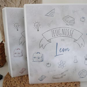 Ordner für Zeugnisse und Urkunden mit Namen | Ringbuch mit Einstecker personalisiert